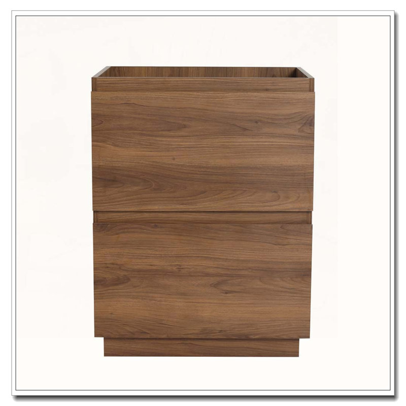 Freestanding Bathroom Cabinet Vanity With Double Drawers Easy To Assemble, Brown