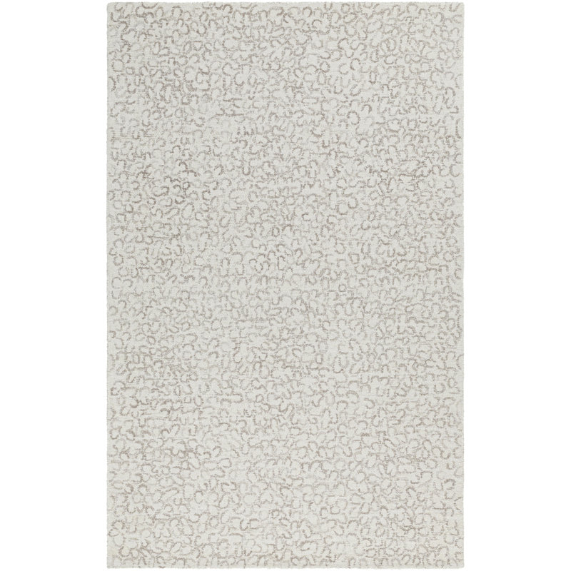 Buckholts Hand Tufted Wool Area Rug in Light Silver/Sterling Gray, Rectangle 6' x 9'