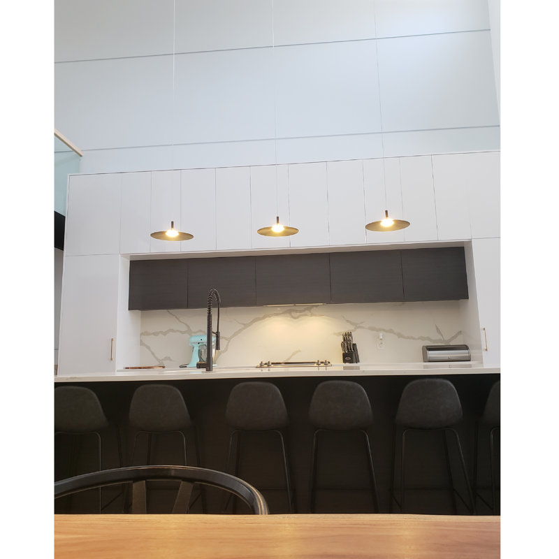 Luminaire suspendu à 1 lumière DEL Jone, Laiton brossé