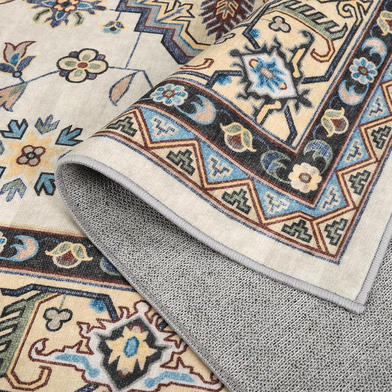 Tapis traditionnel à bordure médaillon, Rectangulaire 8 pi x 10 pi
