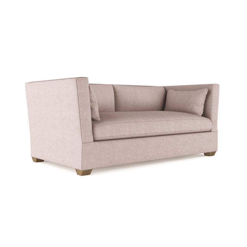 Rivington Flare Square Track-Arm Sofa, Weathered, 31" H x 84" W x 37" D, Plush Velvet Blush