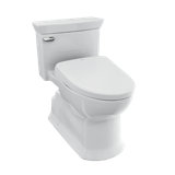 TOTO Soirée 1.28 GPF Elongated Universal Height Toilet with S7, Contemporary Lid, Cotton White