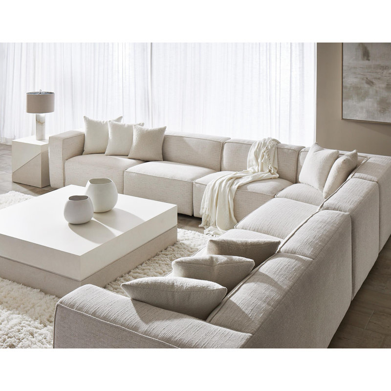 Bliss Modular Sectional, 28" H x 160.5" W x 123.5" D, 6
