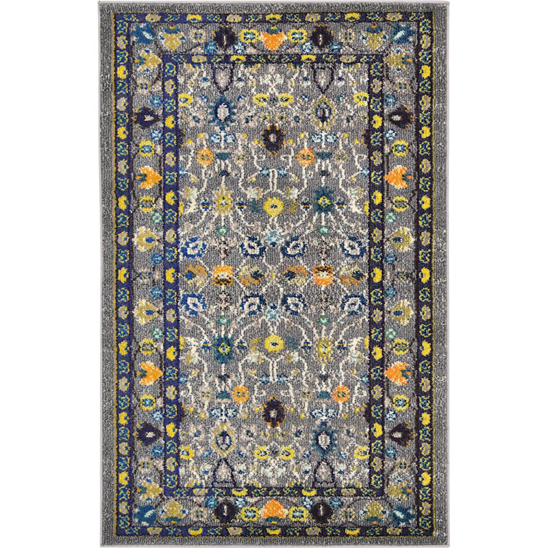 Tapis oriental gris Eddins, Rectangle 3 pi 3 po x 5 pi 3 po