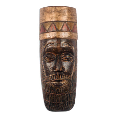 Décoration murale grand roi Nebucadnetsar et masque africain en bois