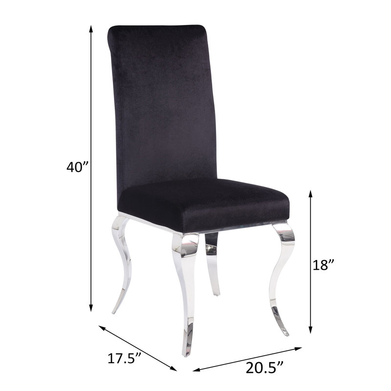 Chaises d'appoint à dossier serré noir et chrome Walker