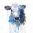 Blue Watercolor Jersey Cow Tablecloth | Indoor/Outdoor Decor