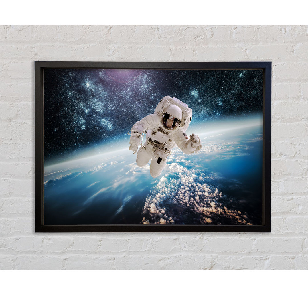 Astronaut im Weltraum - Einzelner Bilderrahmen Kunstdrucke auf Leinwand