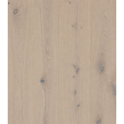 Plancher de bois franc d'ingénierie en chêne blanc Calacatta brossé – Languette et rainure | 5/8 po x 7-5/8 po x 96 po avec couche supérieure de 3,5 mm (30,35 pi²/boîte/paquet)
