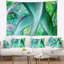 Tapisserie à tiges de plantes exotiques vert abstrait-28497834