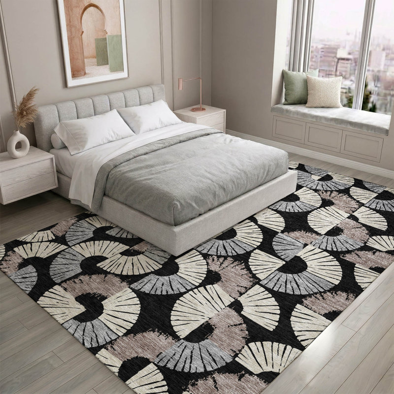 Tapis spiralé Premium lavable à la machine AMF2462 Mayfield, Noir, 8 pi x 10 pi