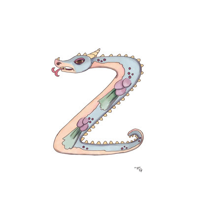 Monster Letter Z 1 Piece Wrapped Canvas Wall Art