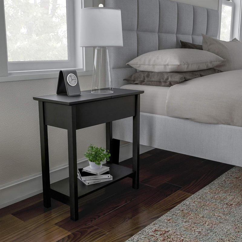 22.75-inch American Style Simple Square Storage Flip Table (black)