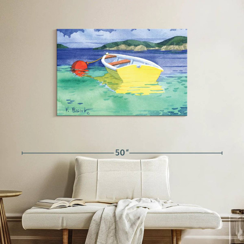 Mehar Yellow Rowboat, 26" H x 39" W