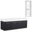 Meuble-lavabo de 60 po avec support de rangement, lavabo double en résine, finition châtaignier noir, charnières à fermeture douce, matériau en pouces, châtaignier, meuble-lavabo mural, portes, fabrication en contreplaqué