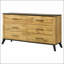 Commode à 6 tiroirs en pin naturel avec charme rustique et design Mid-Century Fraser