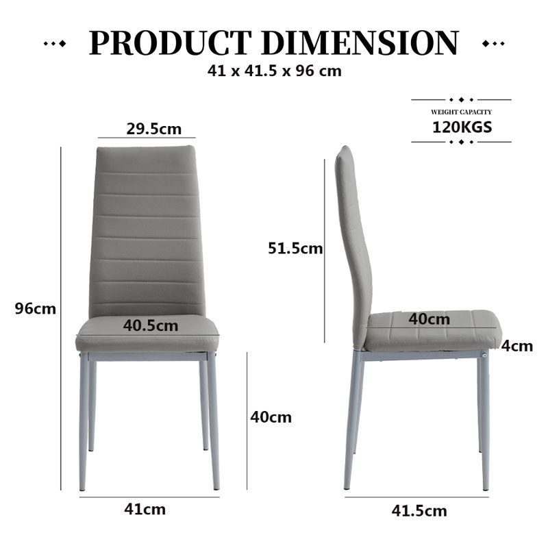 15.6cm H Upholstered Side Chair, Light Grey