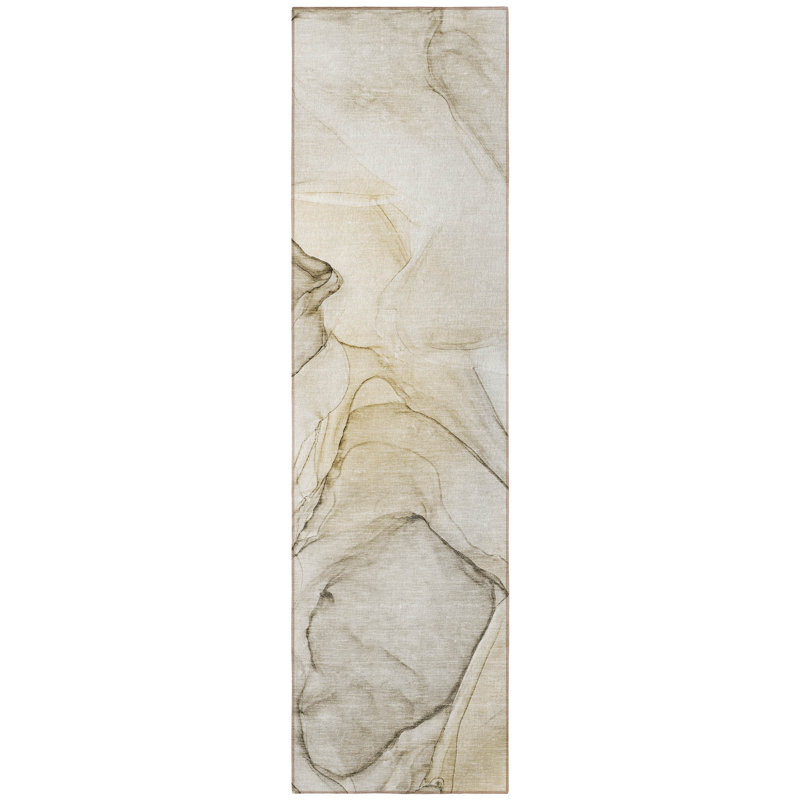 Tapis de couloir intérieur et extérieur beige 8 po