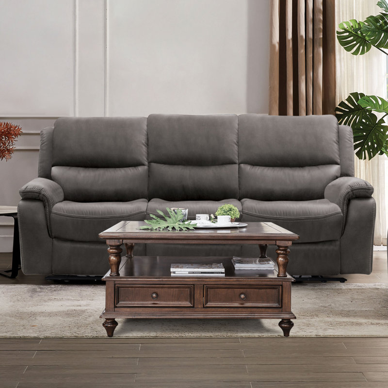 Canapé inclinable rembourré 88 "Virtyt, Polyester gris foncé