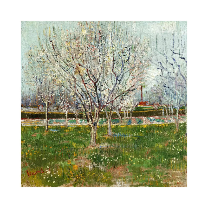 Orchard In Blossom (Plum Trees) by Vincent Van Gogh - Wrapped Canvas Painting, 30.48 cm H x 30.48 cm W