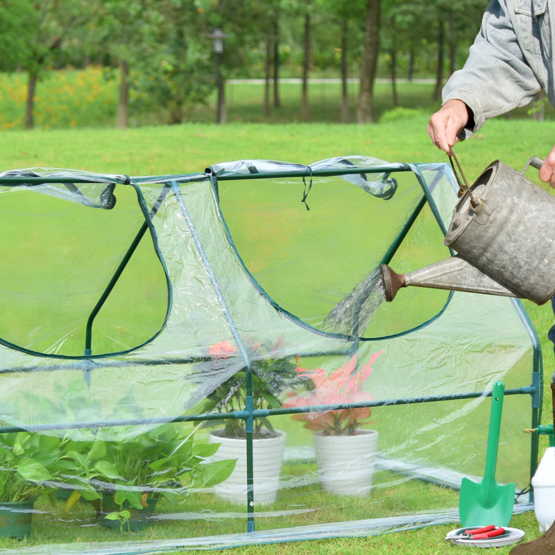 6 ft. x 3 ft. Green Mini Greenhouse with Zipper Doors