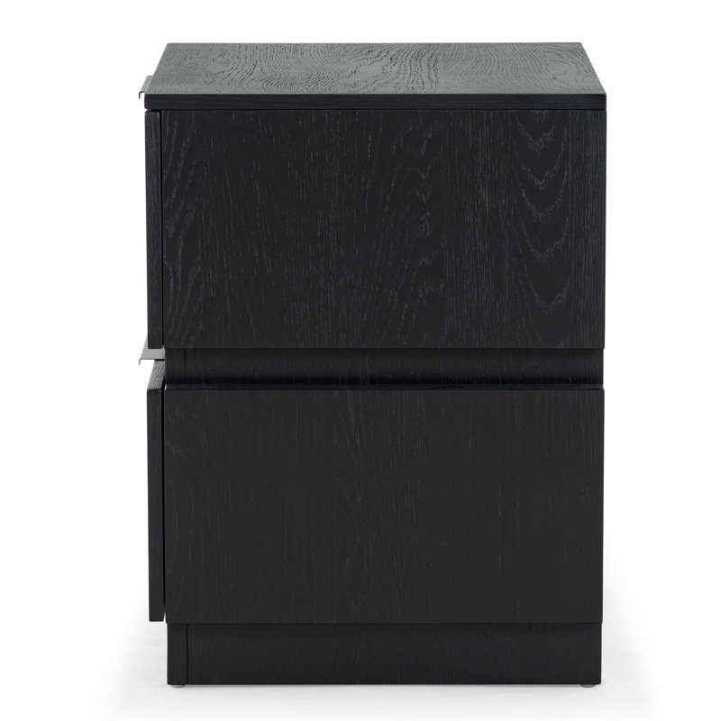 Titus 2 Drawer Nightstand, Black
