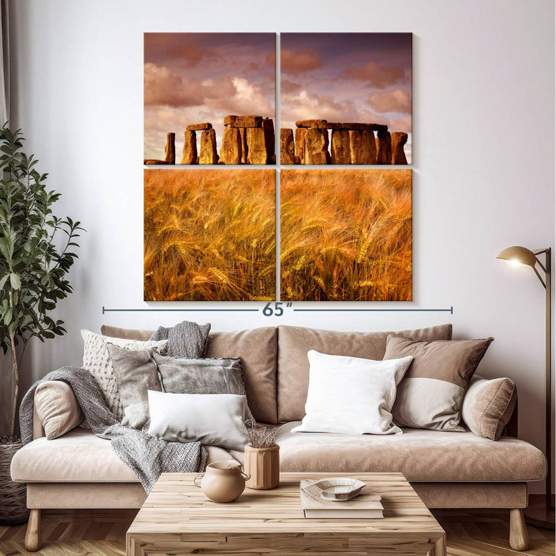 Keiri Wheat Field By The Stonehenge, 50" H x 50" W