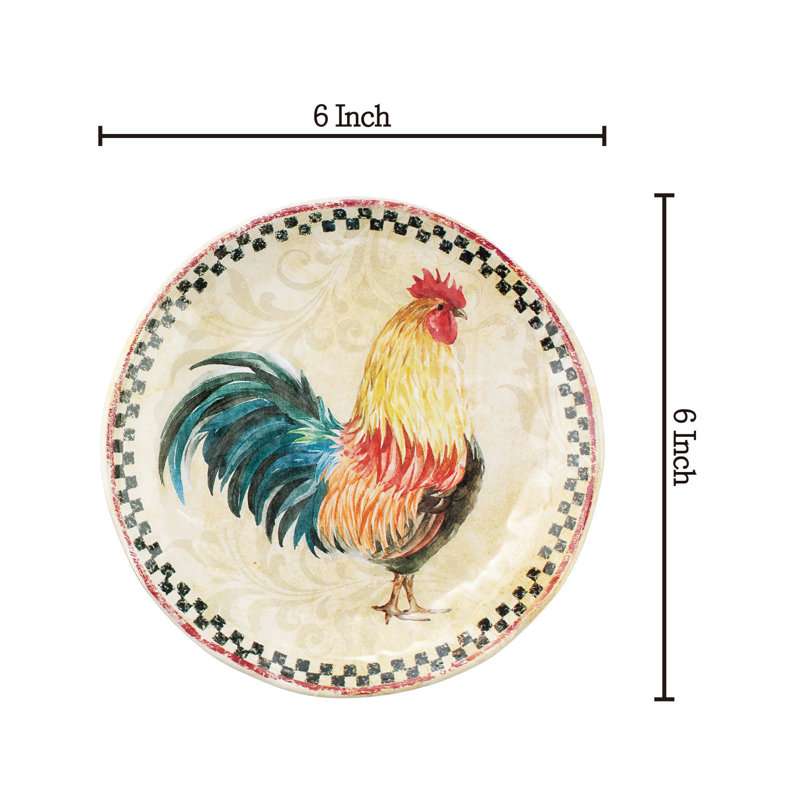 Country Rooster, 6" Plate S12