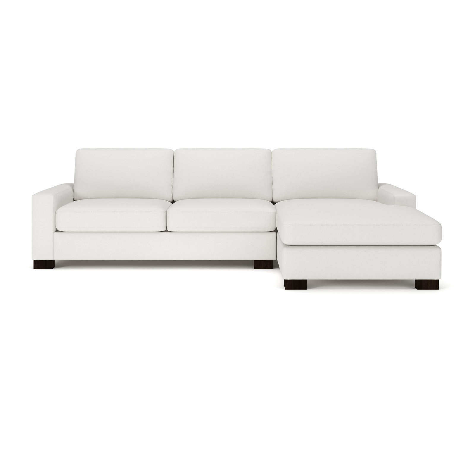 Jonie 115" 2-Piece Upholstered Chaise Sectional, Right Hand Facing, Macarena Beige Basketweave Olefin