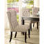 Chaise de salle à manger capitonnée à boutons 2 pièces de style rustique
