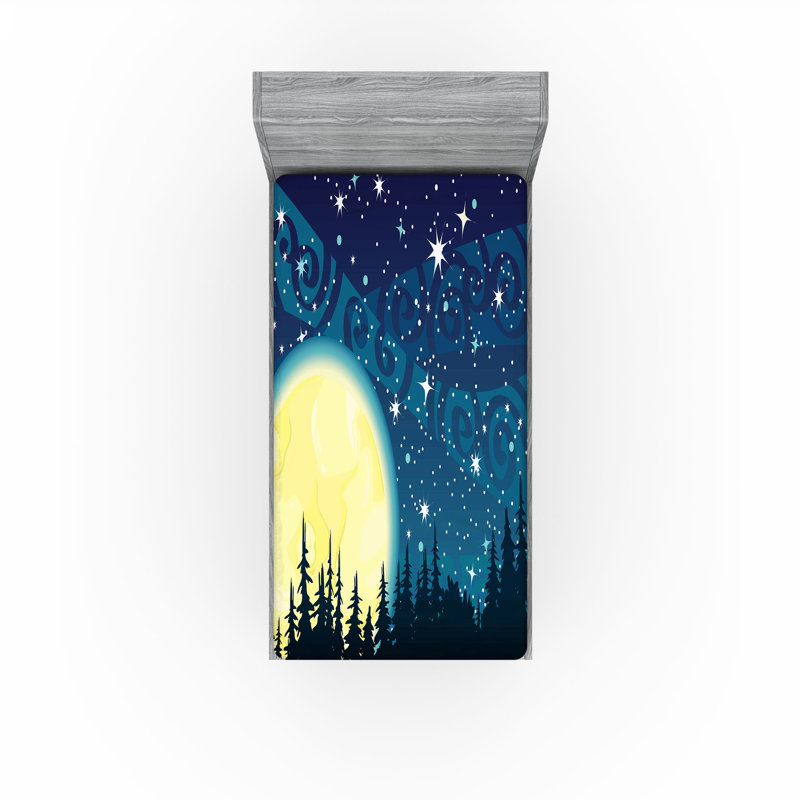 Ensemble de 2 draps-housse Ambesonne Starry Night, Drap-housse de taille simple