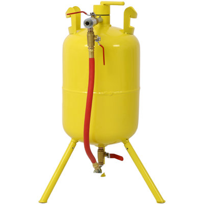 Portable 5-Gallons Air Sand Blaster Handle Sandblasting 5-Gal Air Media Abrasive Blasting Tank W/Blast Gun, Yellow