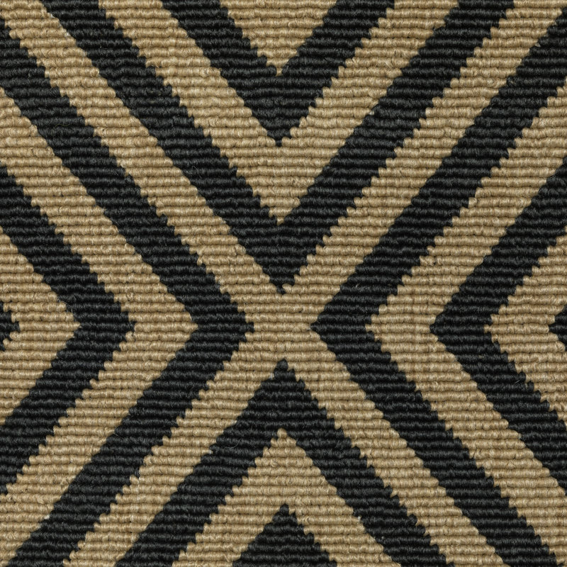Tapis intérieur / extérieur noir / brun clair Ayma, Rectangle 7 pi 10 po x 10 pi 10 po