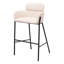 Chaise de bar 30 po beige et noire en tissu et acier
