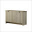 Armoire à finition chêne gris avec tablettes, portes et gestion des câbles pour des solutions de rangement modernes-1214291501