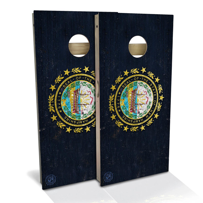 Ensemble de 2 panneaux de cornhole 2 'x 4' avec étui et lumières, New Hampshire