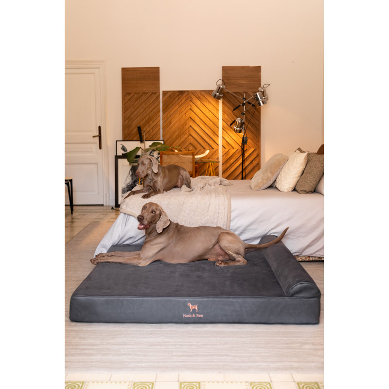  Lit orthopédique pour chien géant XXL, mousse viscoélastique infusée de gel rafraîchissant, imperméable, lavable à la machine, avec housse intérieure (similicuir)