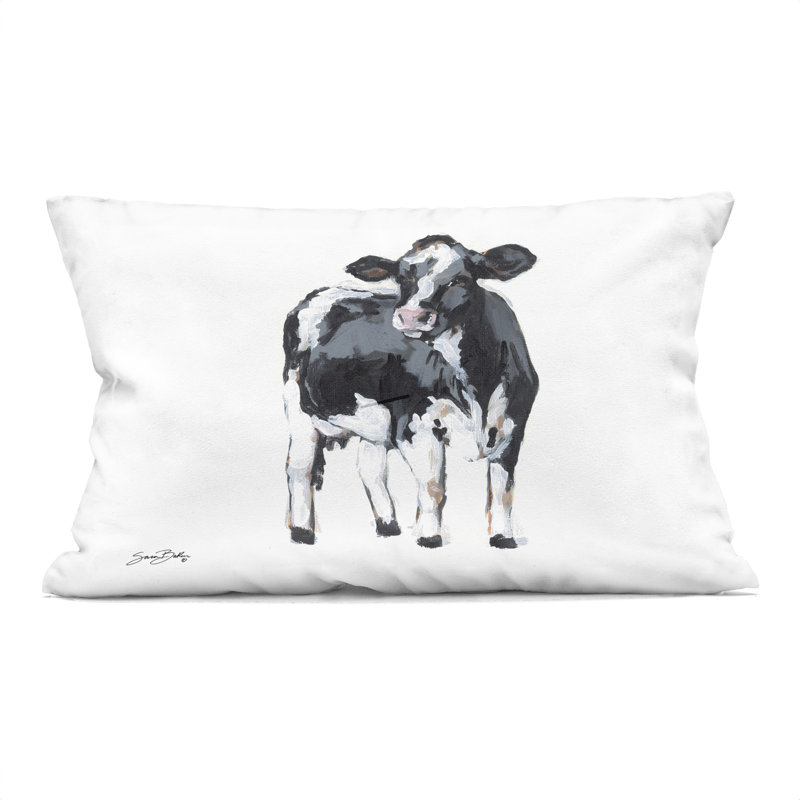 Coussin décoratif imprimé de vache laitière par Sara Baker, Vache laitière 2