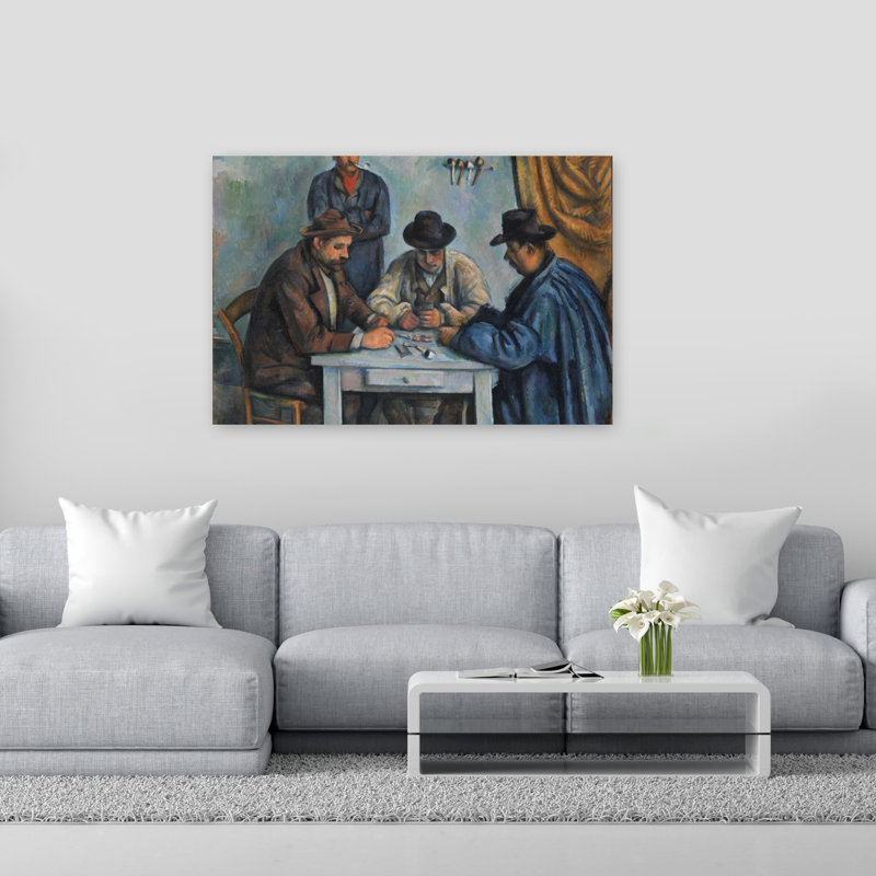 The Card Players, 1890-92 Impressionist Abstract Contemporary Wall Art Print, 101.6cm H x 152.4cm W