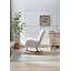 Fauteuil berçant à oreilles en tissu Teddy avec poche de rangement latérale, chaise berçante d'allaitement douce et confortable, base en bois massif robuste et sécuritaire, chaise d'appoint polyvalente pour chambre de bébé et salon, blanc.-133210600