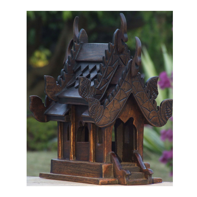 Vihara Spirit House Teak Spirit House Sculpture