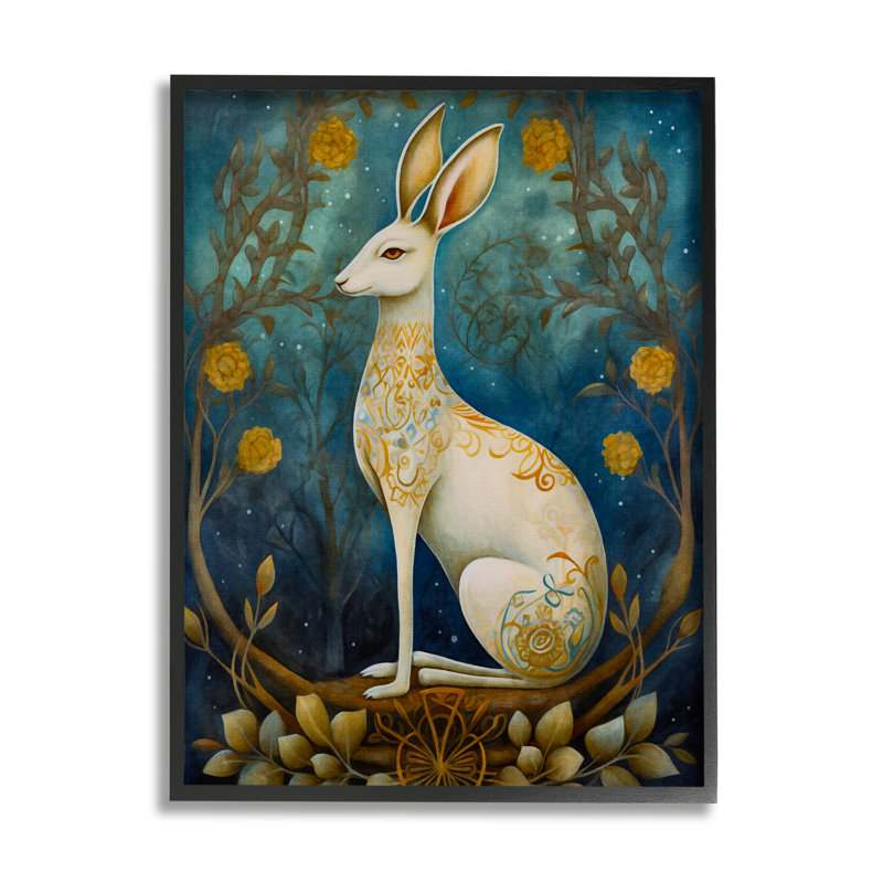 Lapin de forêt par LSR Design Studio, H 14 po x l 11 po x P 1,5 po, Estampe numérique Farmhouse
