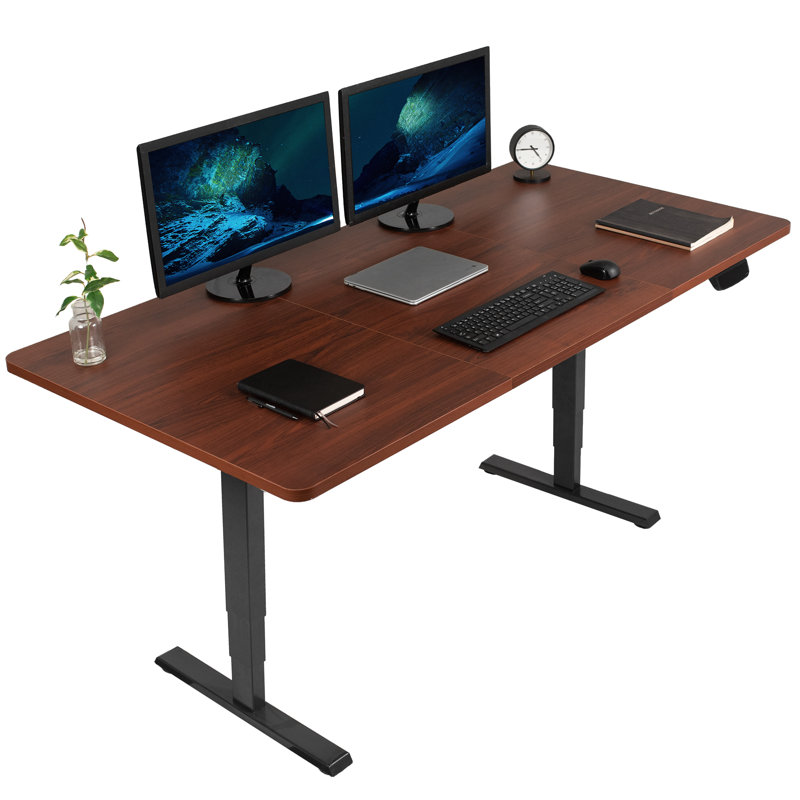 Dark Walnut & Black Dual Motor 71'' Electric Standing Desk