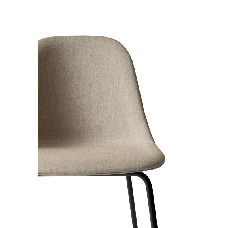 Harbour Upholstered Bar Stool with Metal Frame, Dakar 0842 Black Genuine Leather, Counter Stool (24.8" Seat Height)