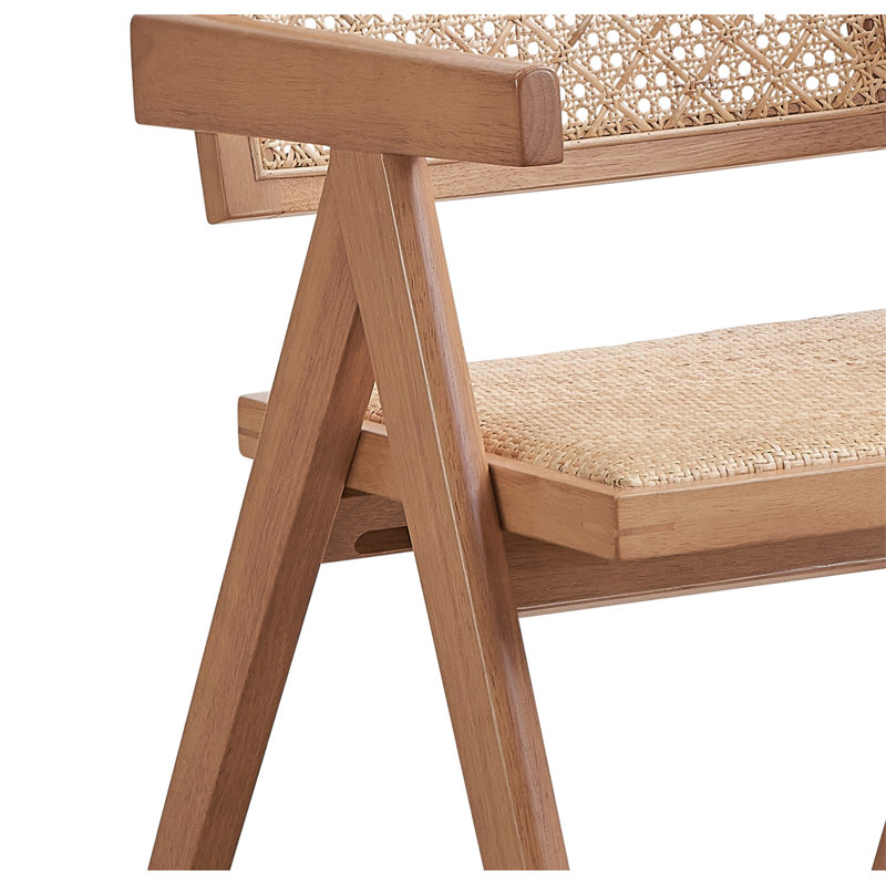 Velentina Rattan & Natural Finish Arm Chair (Set Of 2)