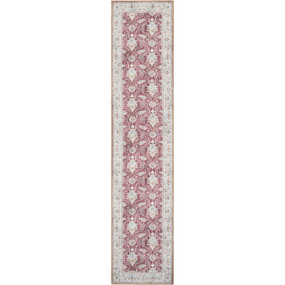 Tapis traditionnel de couleur rouge bourgogne Guljan