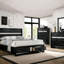 1pièce lit grand contemporain noir 1pc