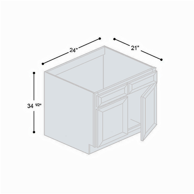 Ready To Ship Cabinets Sink Base Cabinet, Uptown White, 24"
