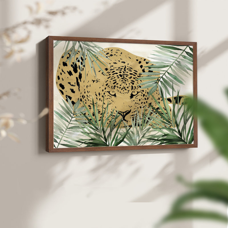 Palm Leopard II -Framed Print - Restickable