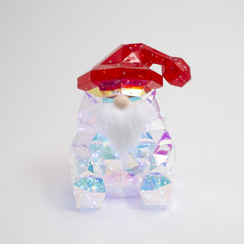 Père Noël holographique avec lumière USB et télécommande 13,75 po H Merry